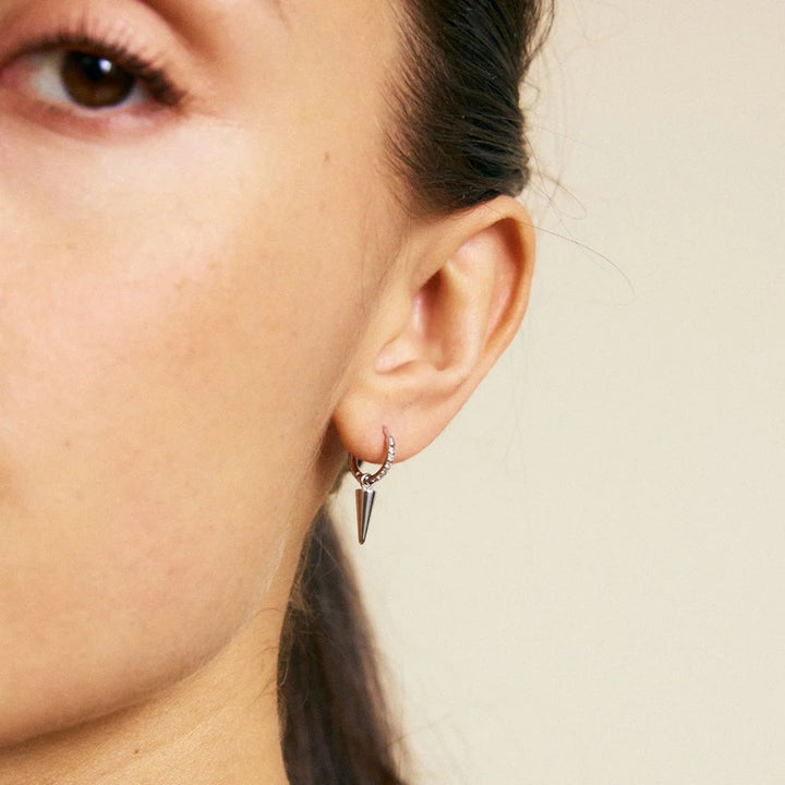 Peak Hoops Mini Sparkle Steel