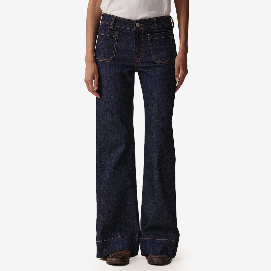 Jeanerica St Monica Low dam utsvängda jeans Blue Rinse SW007