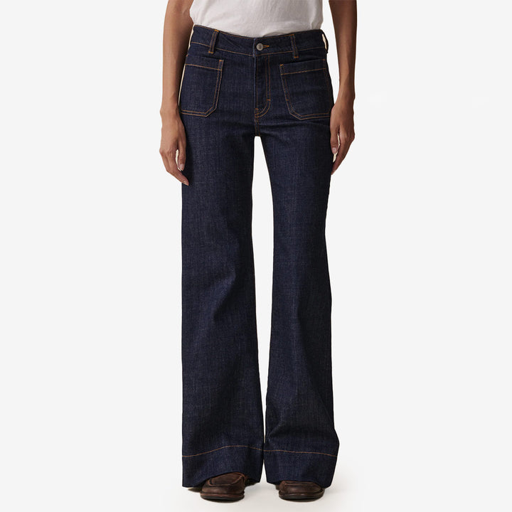 Jeanerica St Monica Low dam utsvängda jeans Blue Rinse SW007