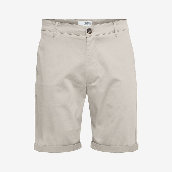 Shorts från Solid i Silver Lin med fickor och stretch i bomullsblandning