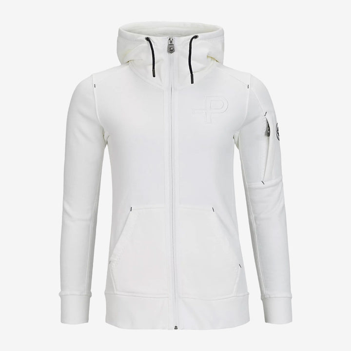 Pelle P P-hoodie dam White med huva och dragkedja
